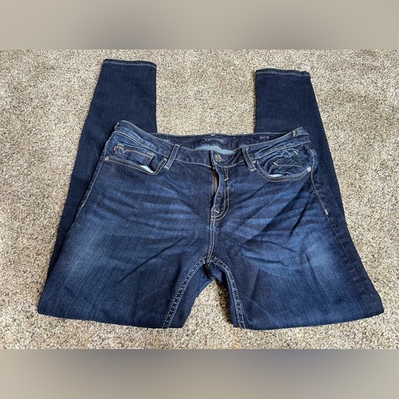 Vigoss Chelsea Skinny Jeans Women Dark Wash 28 X 28 - Picture 1 of 5